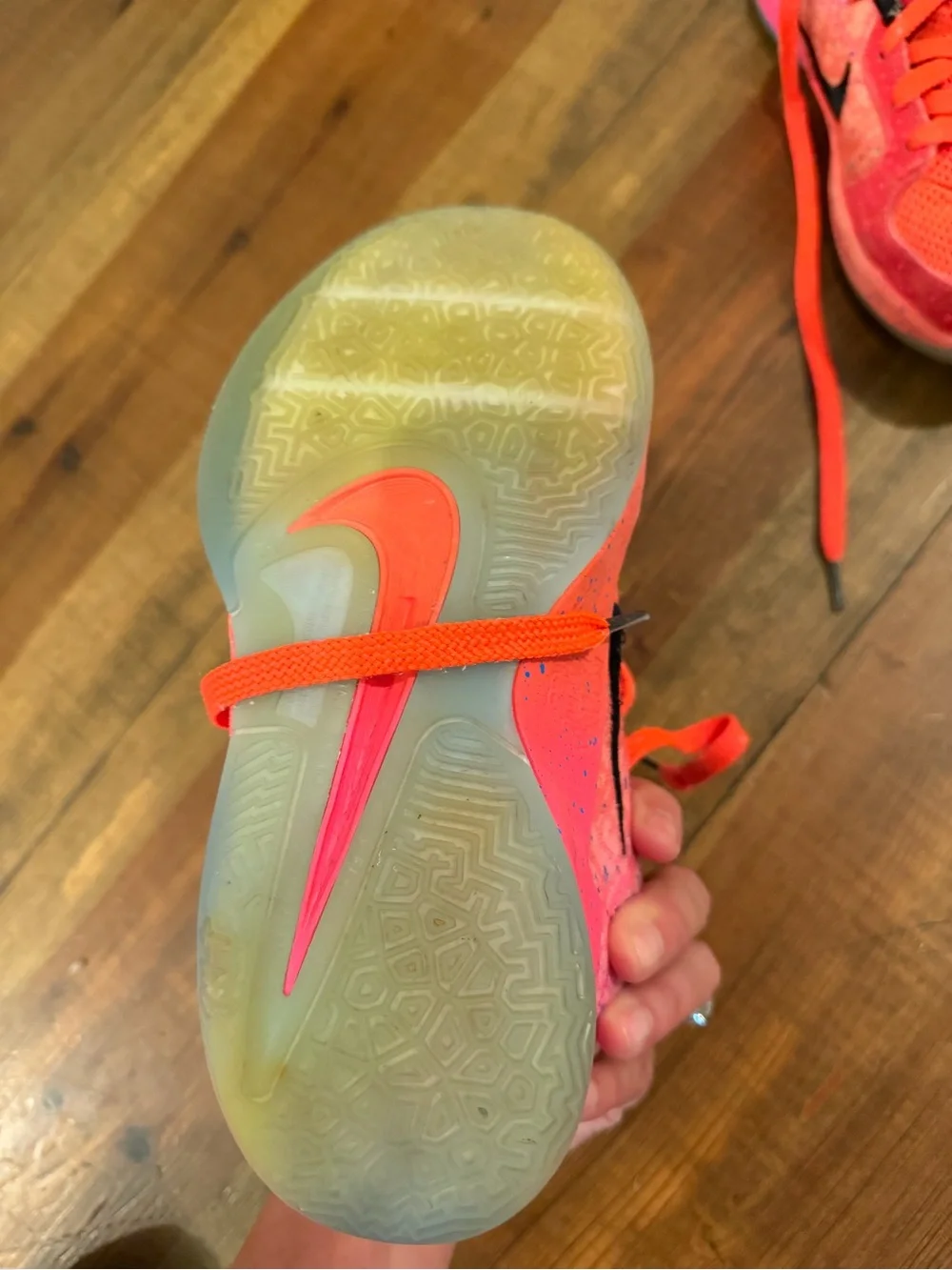 Nike Kids Neon Pink/Red Lace-Up Sneakers